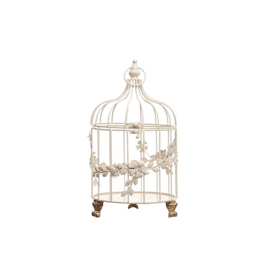14&#x22; White Floral Tabletop Birdcage by Ashland&#xAE;